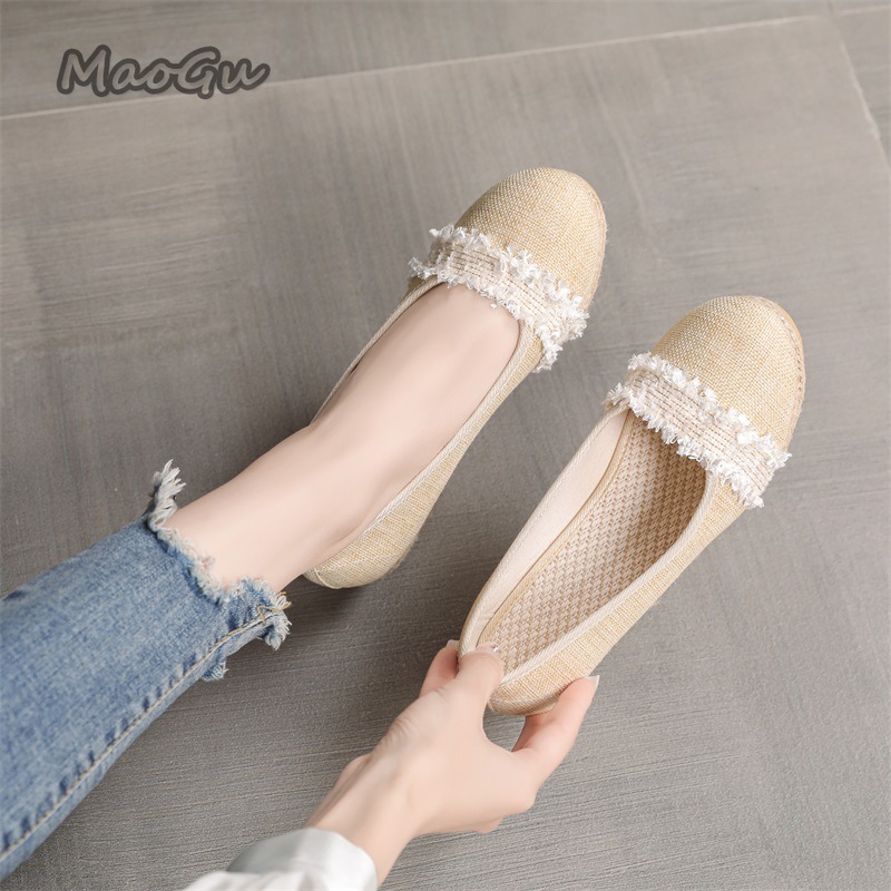Wedge Espadrille Women - Женские эспадрильи на танкетке с круглым