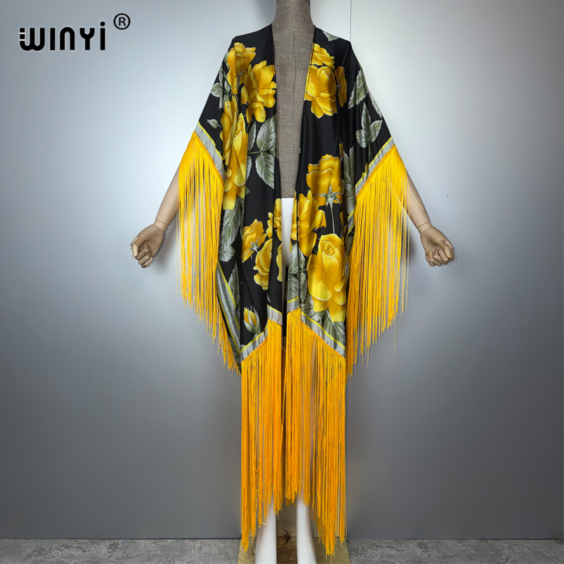 Cover Up Kaftan - WINYI Африканское кимоно, накидки в богемном