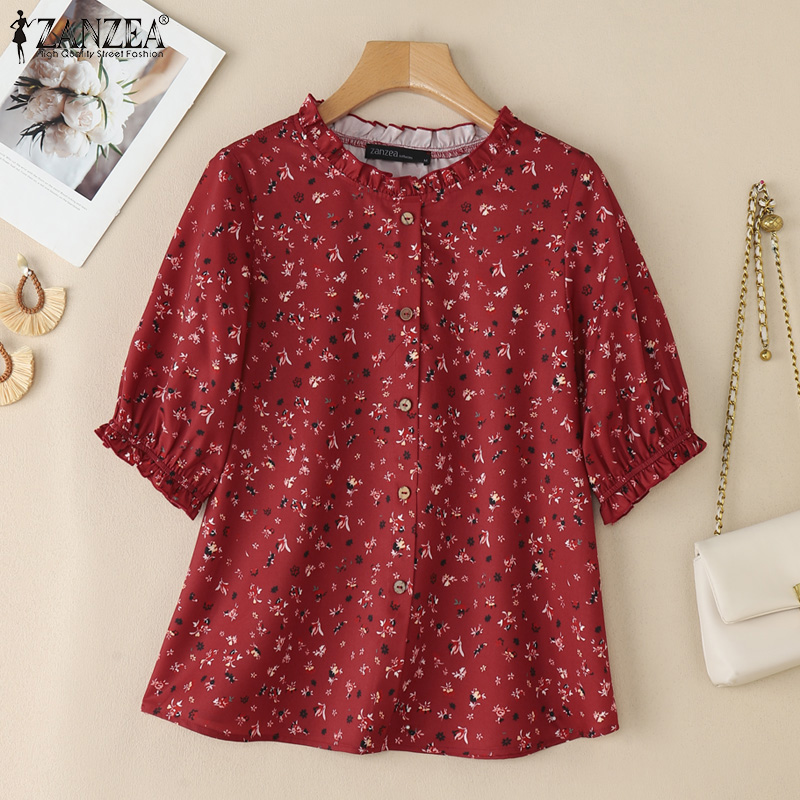 Romper Floral Print - Летняя блузка ZANZEA 2026 с цветочным