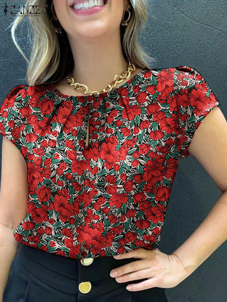 Romper Floral Print - Блузка ZANZEA с цветочным принтом в