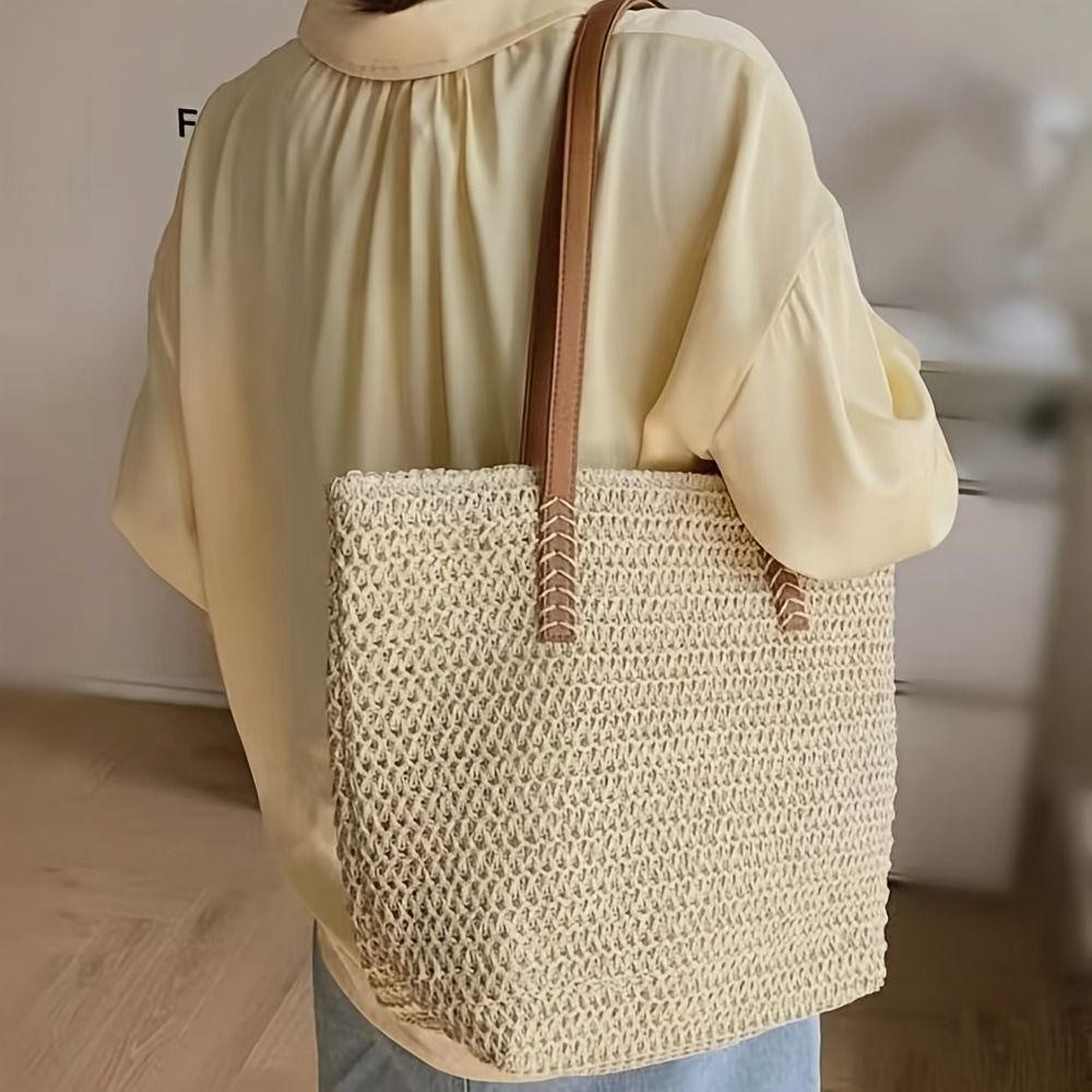 Модная однотонная плетеная сум – обзор и цена Tote Bag Beach