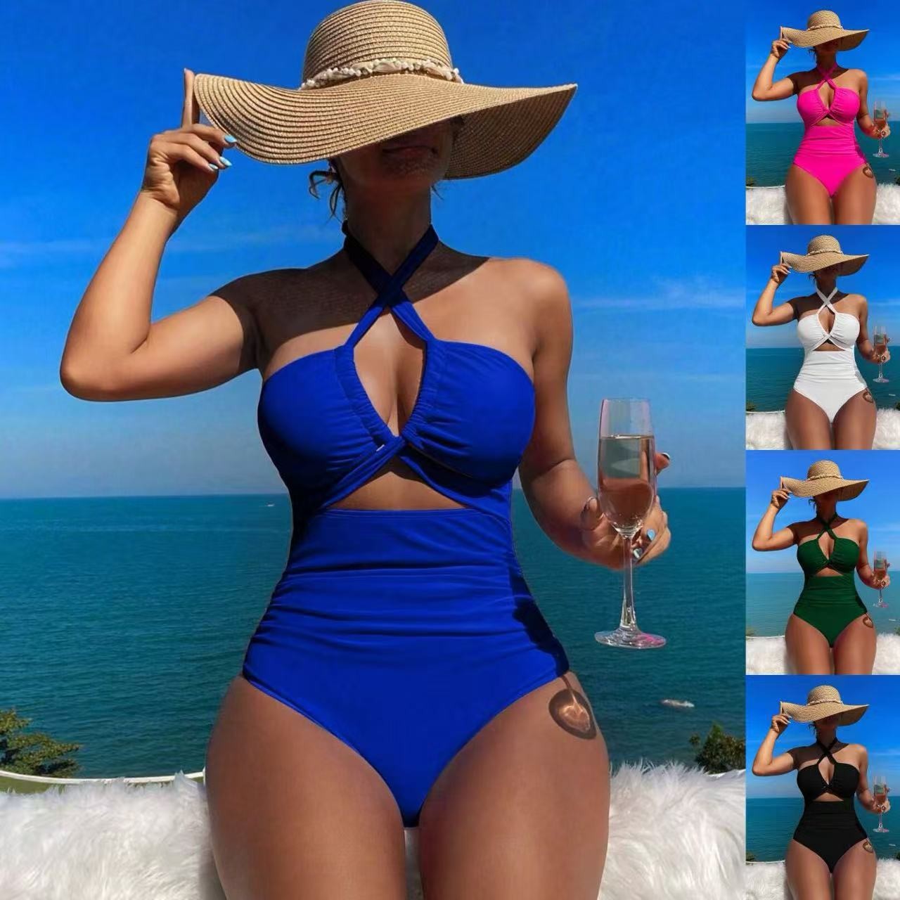 Женский купальник с лямкой чер – обзор и цена Swimsuit Bikini Ruched