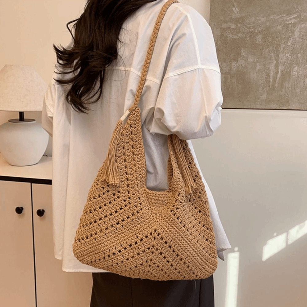 Летняя богемная вязаная сумка  – обзор и цена Tote Bag Beach