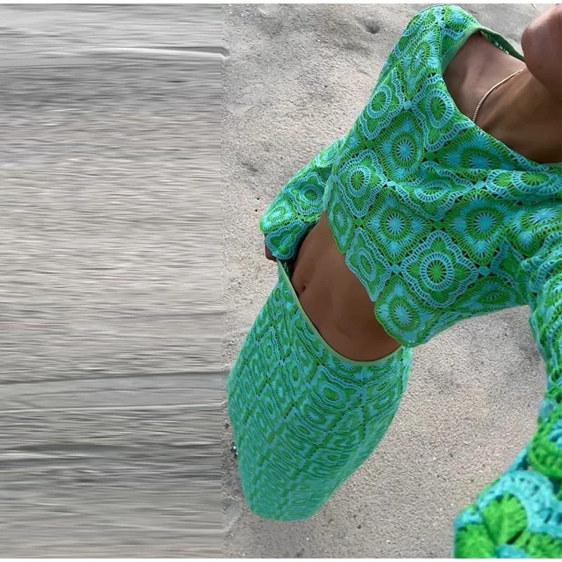 EINY Женский трикотажный костю – обзор и цена Crop Top Crochet