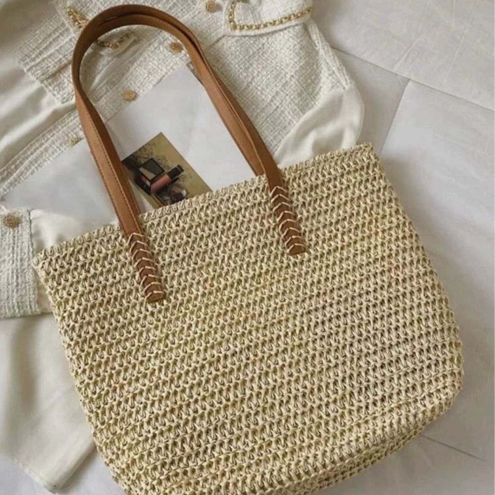 Милая однотонная плетеная сумк – обзор и цена Tote Bag Beach