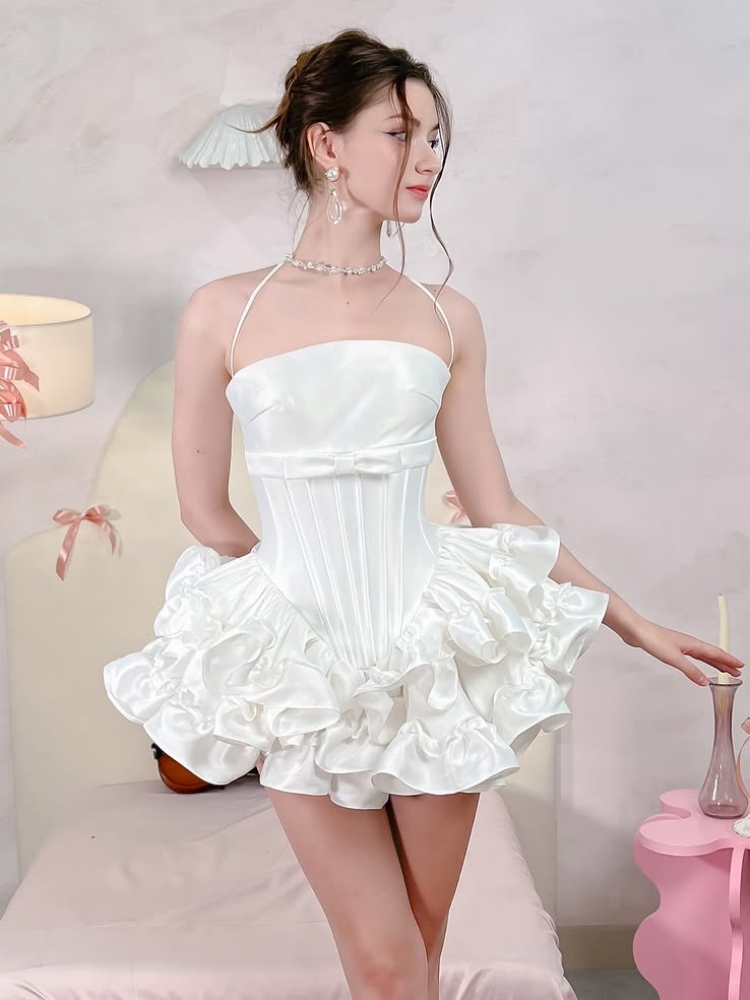 Women Pink White Lace-up Dress – обзор и цена Maxi Dress Halter